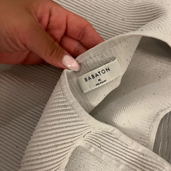 Babaton Ribbed White Tank Top - Picture 3 of 3